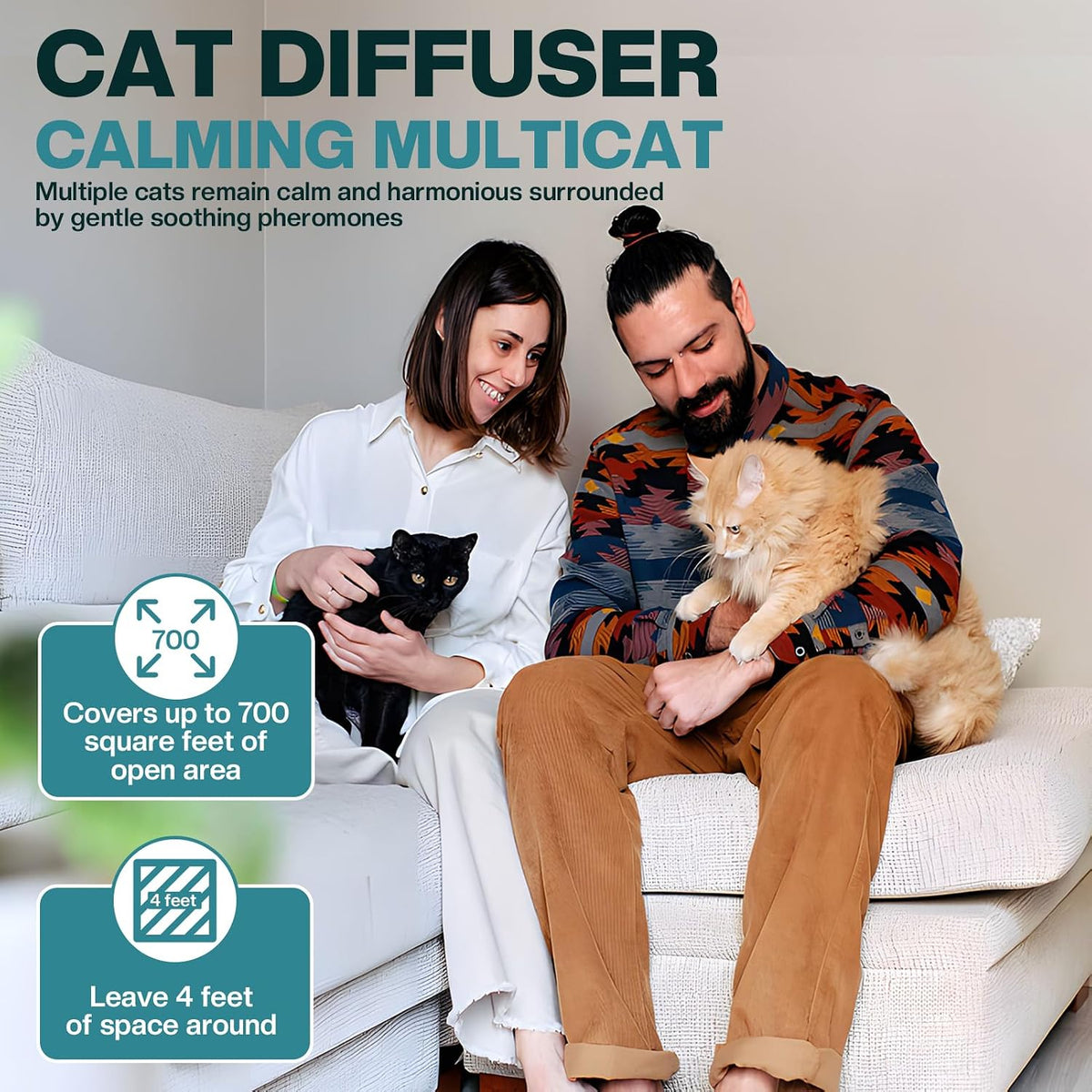 cat calming diffuser 6 in 1 multicat calming showing dimensions