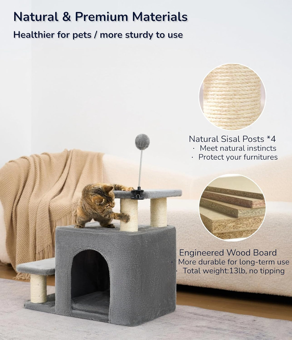 happi n pets cat stairs for bed, stable showing dimensions