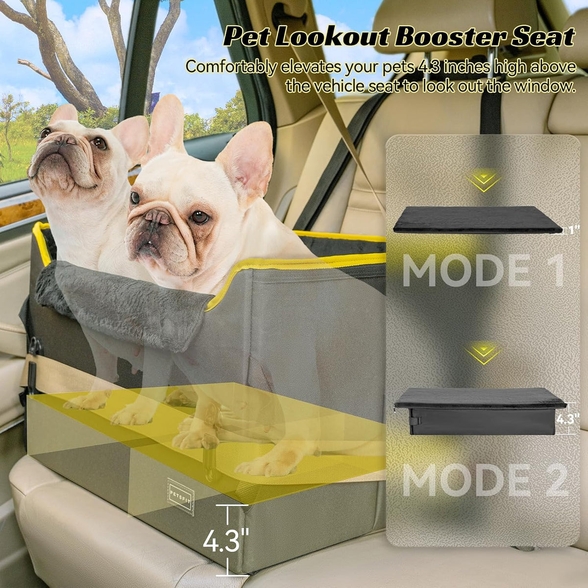 petsfit dog booster car seat, dog car seats, close-up detail
