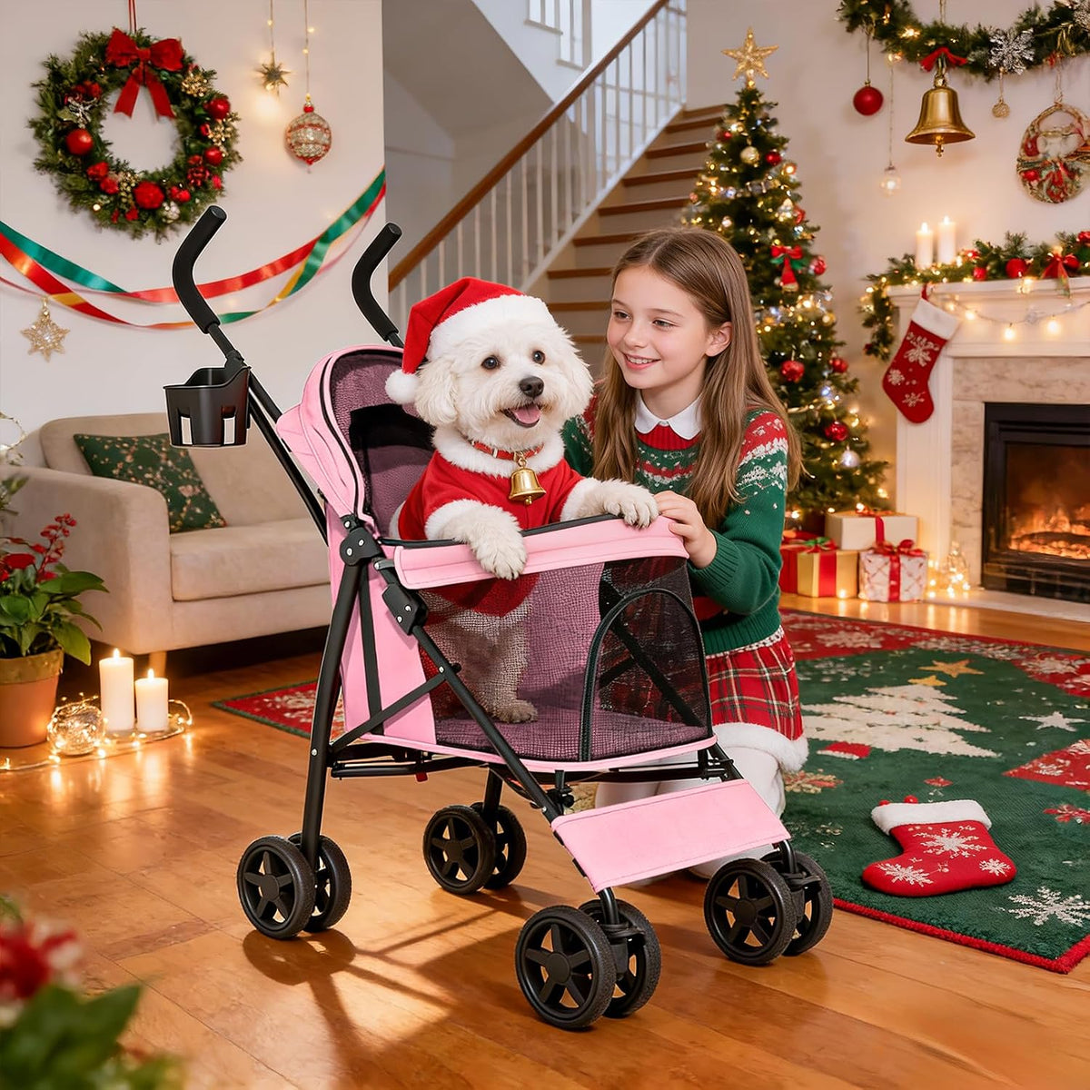 monibloom pet stroller for small/medium dogs and cats, view 9