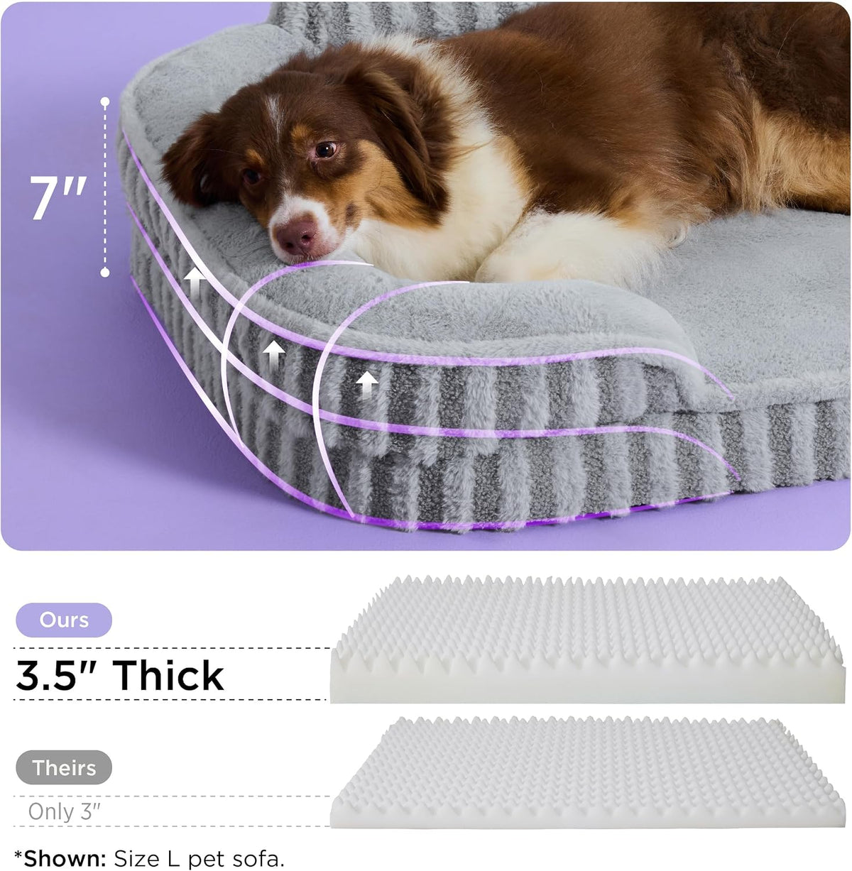 le sure cute cozy high back orthopedic dog shown in use