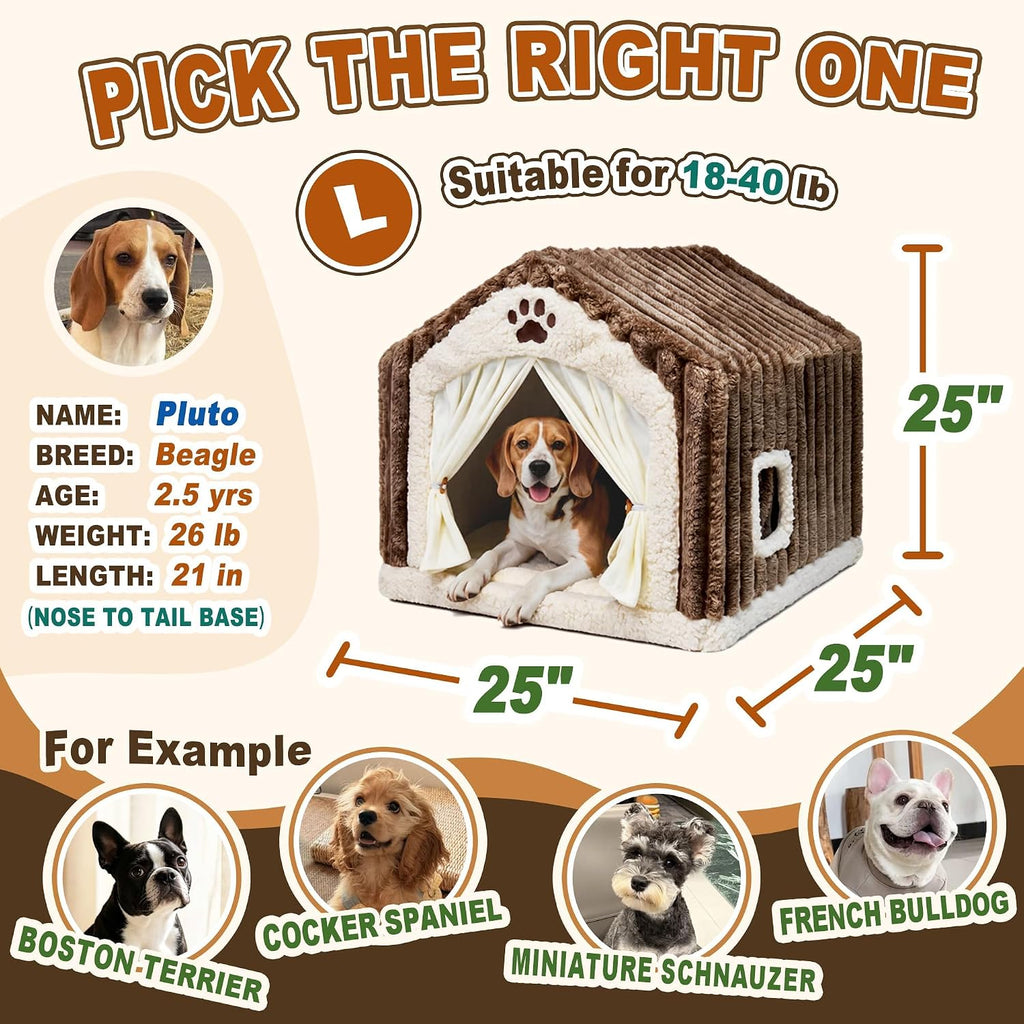 luxury dog house indoor, warm double-layer dog cave, package contents