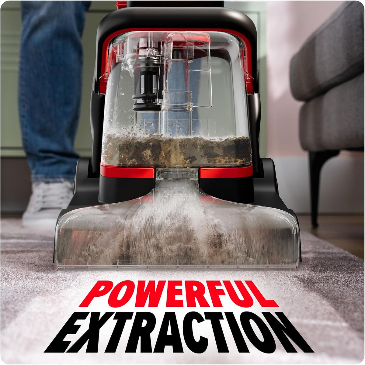 dirt devil full-size carpet cleaner machine, perfect for shown in use