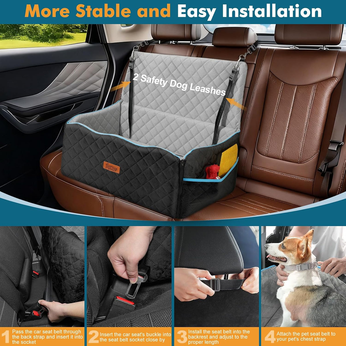 dog car seat for medium dogs up to showing dimensions