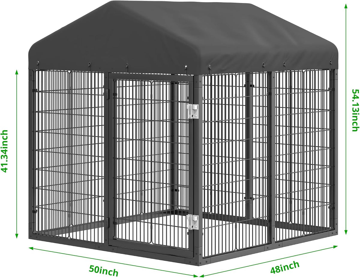 petony 4.2x4x4.5ft large outdoor dog enclosure, heavy duty shown in use