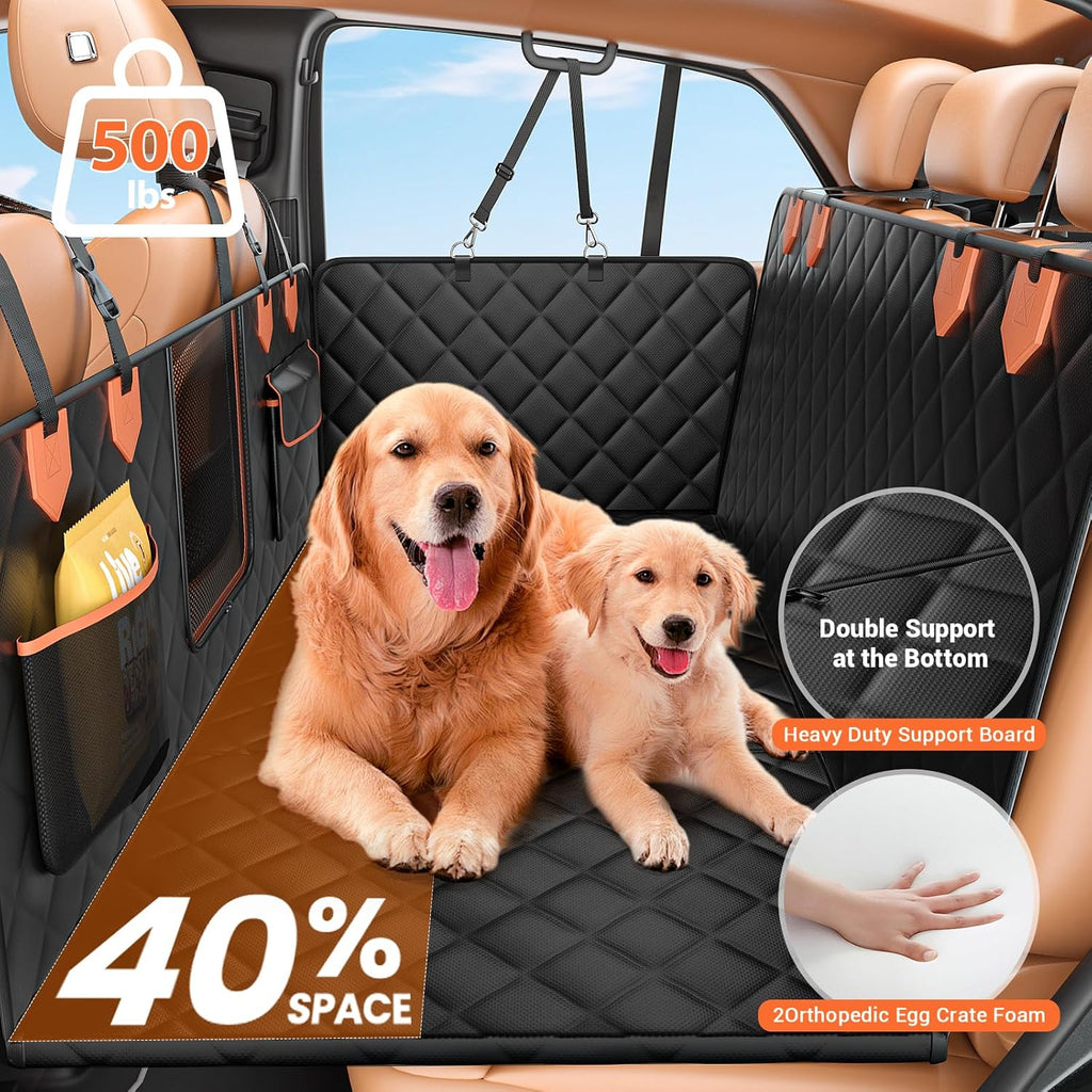 ijvae dog seat cover for back seat, hard shown in use
