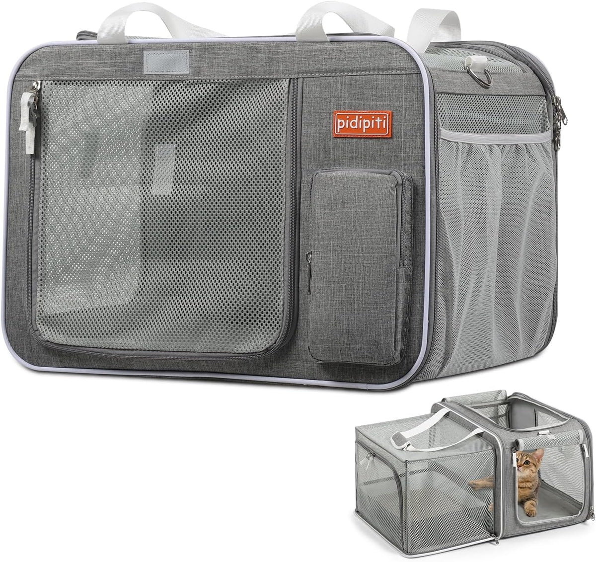 pidipiti 20x14x14 expandable large cat car travel carrier, main product view