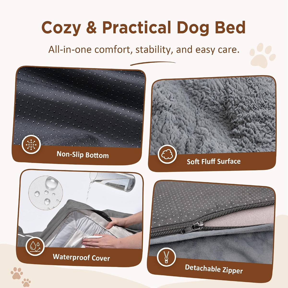 comfort expression waterproof orthopedic dog bed for extra, side view