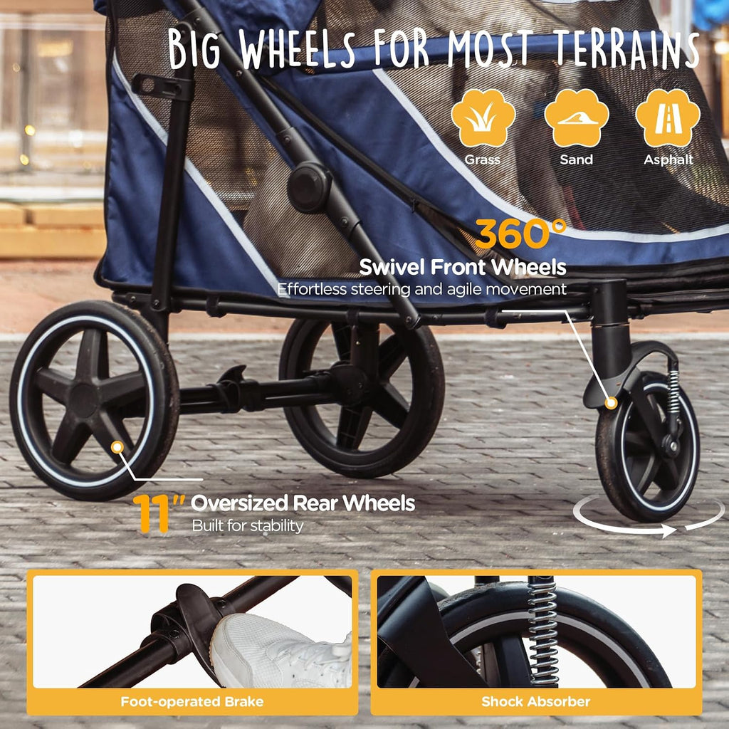 canine canyon all-terrain pet stroller for large &, side view