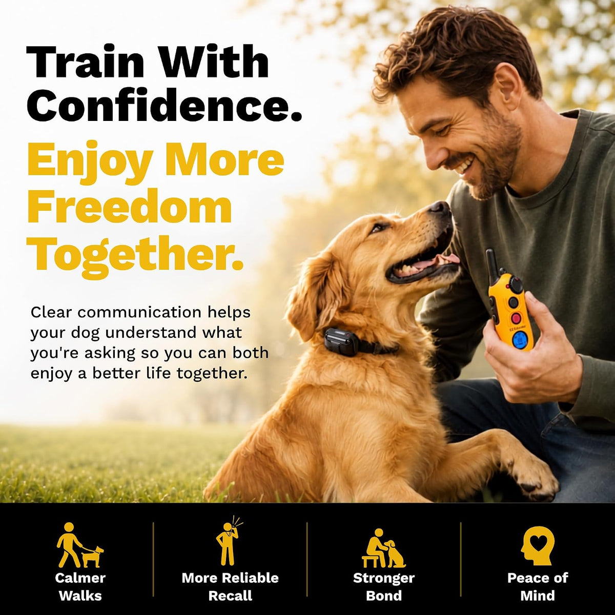 educator ez-900 e collar for dog training with shown in use