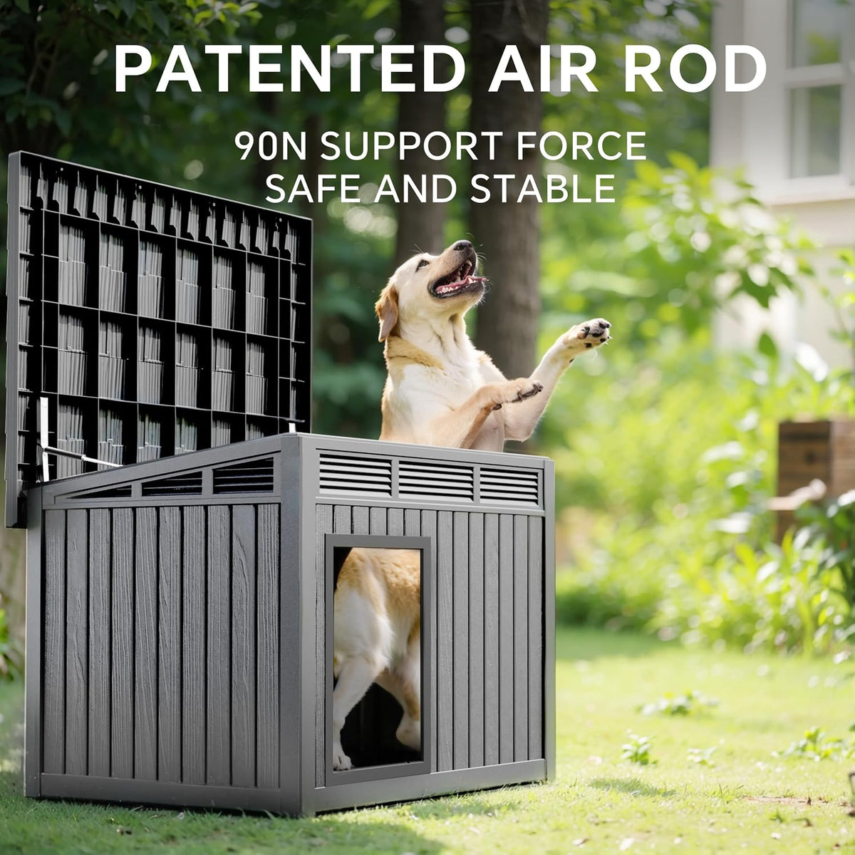 vixzen dog house outdoor & indoor, medium size, close-up detail