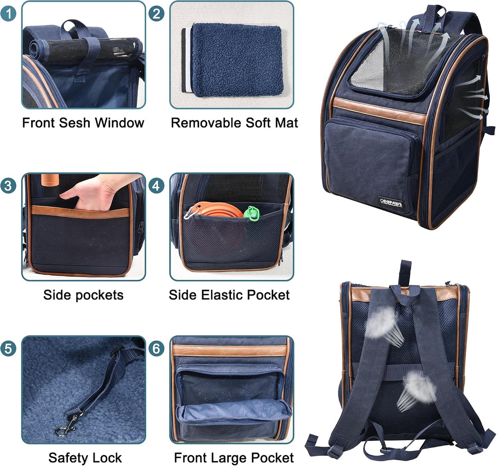 jespet pet backpack carrier for small dog, soft shown in use