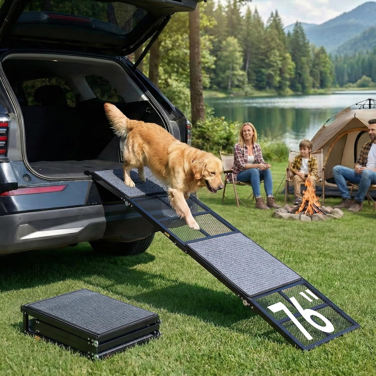 dog ramp for car, 76" x 20" extra, main product view
