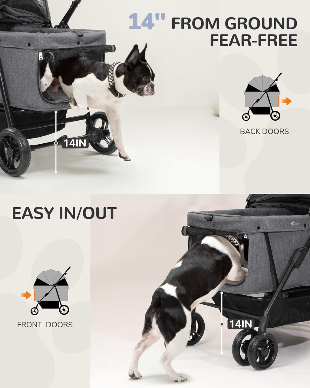 dog stroller for large & medium dogs (20–132, package contents