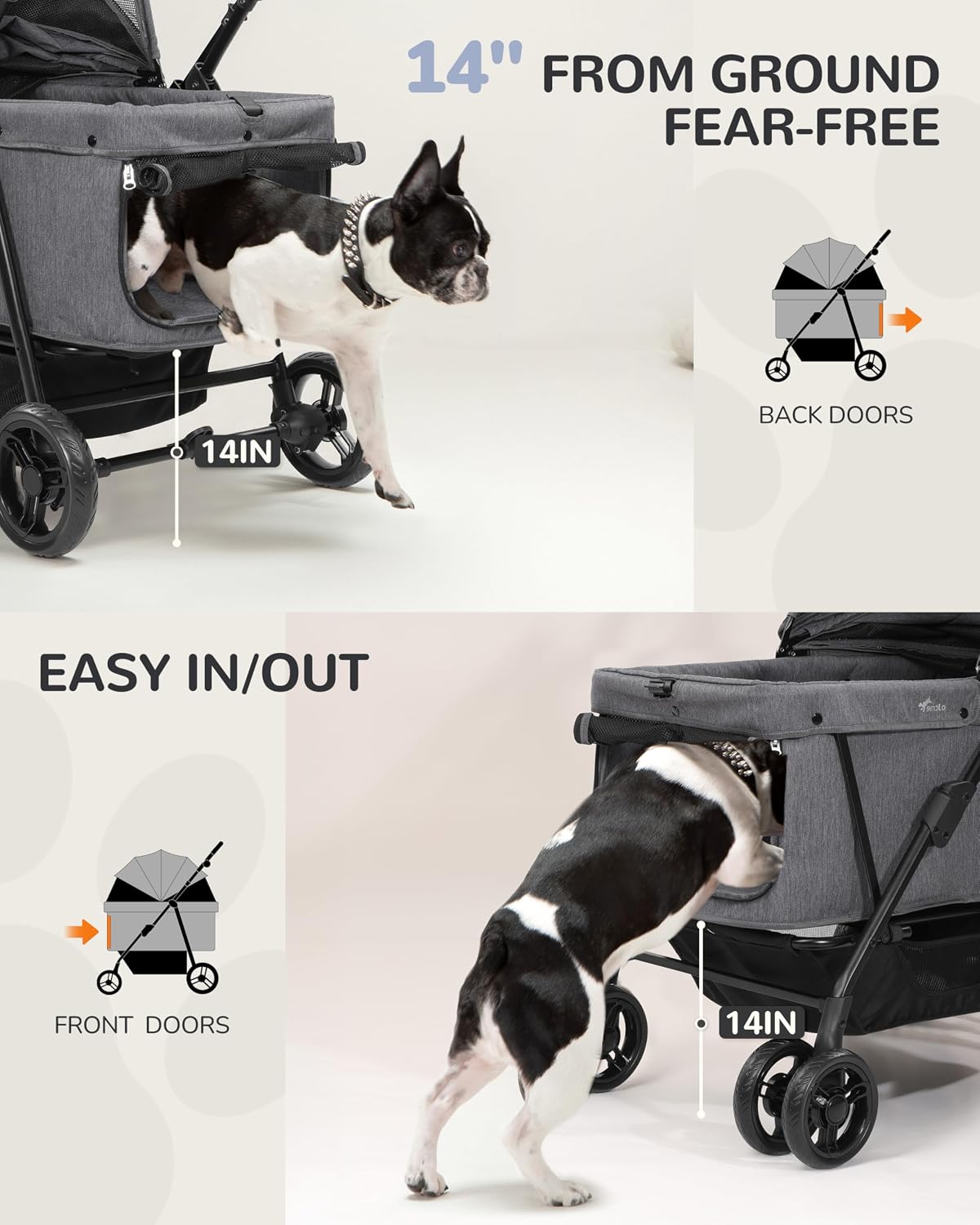 dog stroller for large & medium dogs (20–132, package contents