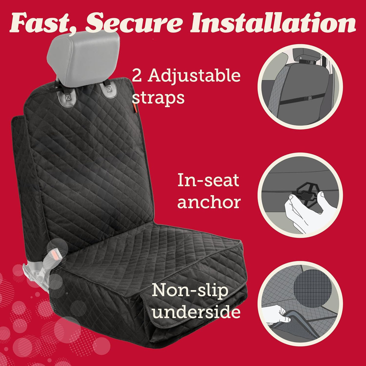 lusso gear dog car seat cover for front, side view