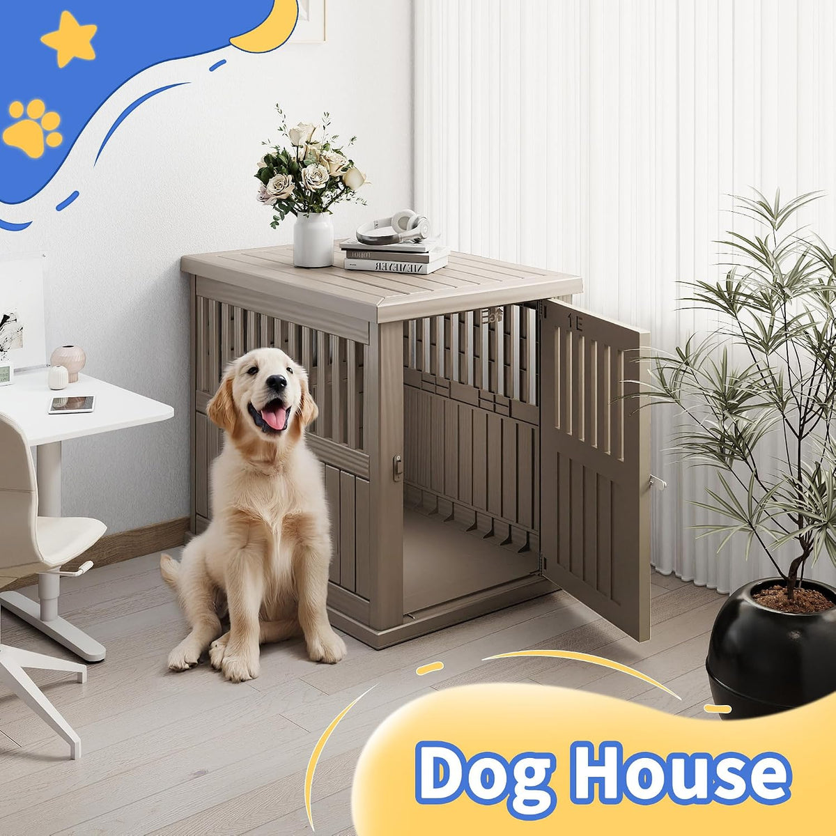 drato dog house resin dog kennel furniture weatherproof shown in use