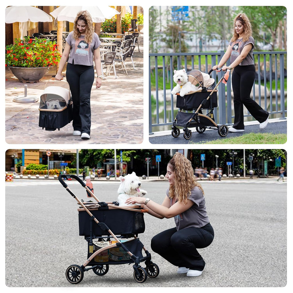 coziwow cat dog stroller, one hand fold puppy, view 9