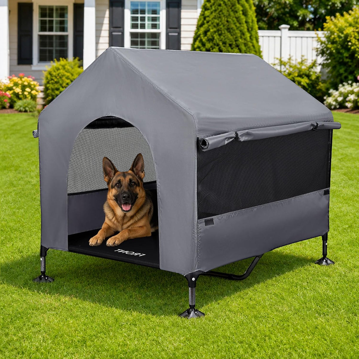 summertrail 42" large dog house outdoor indoor elevated, main product view