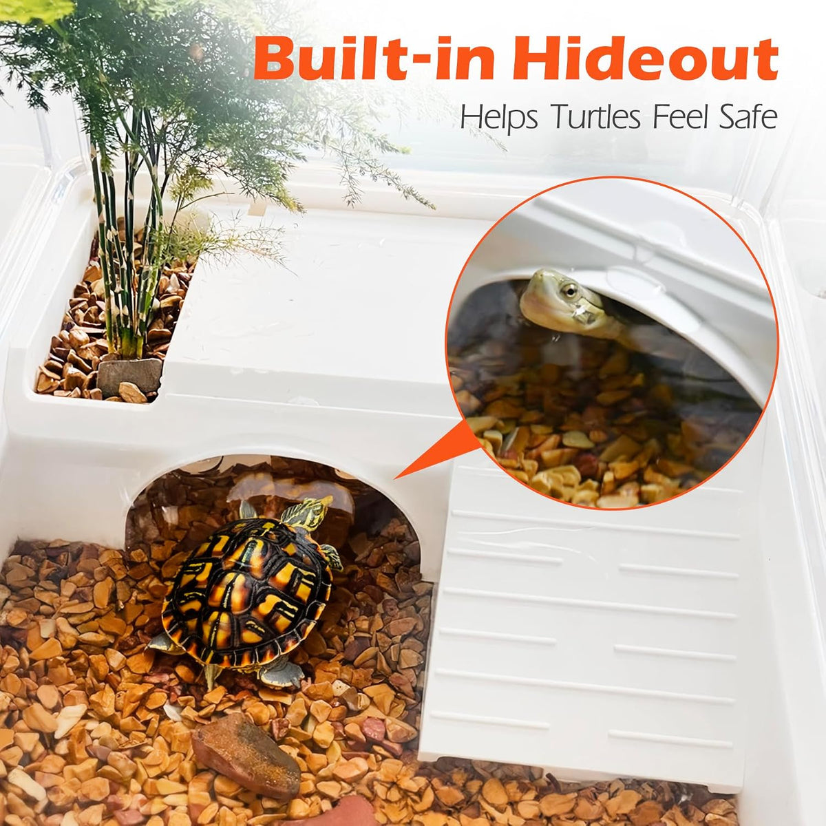 azv turtle tank starter kit,6.57 gallon habitat for on a desk or shelf