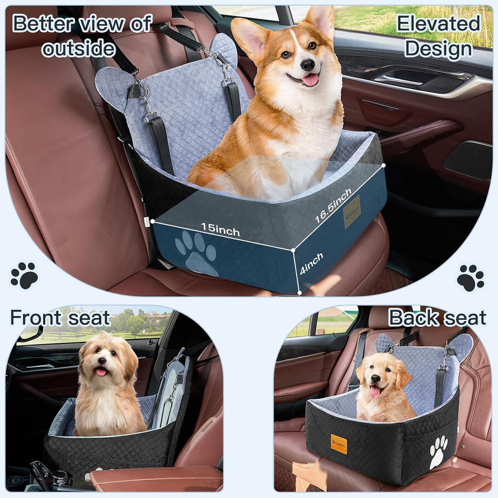 dog car seats for small/medium dogs up to shown in use