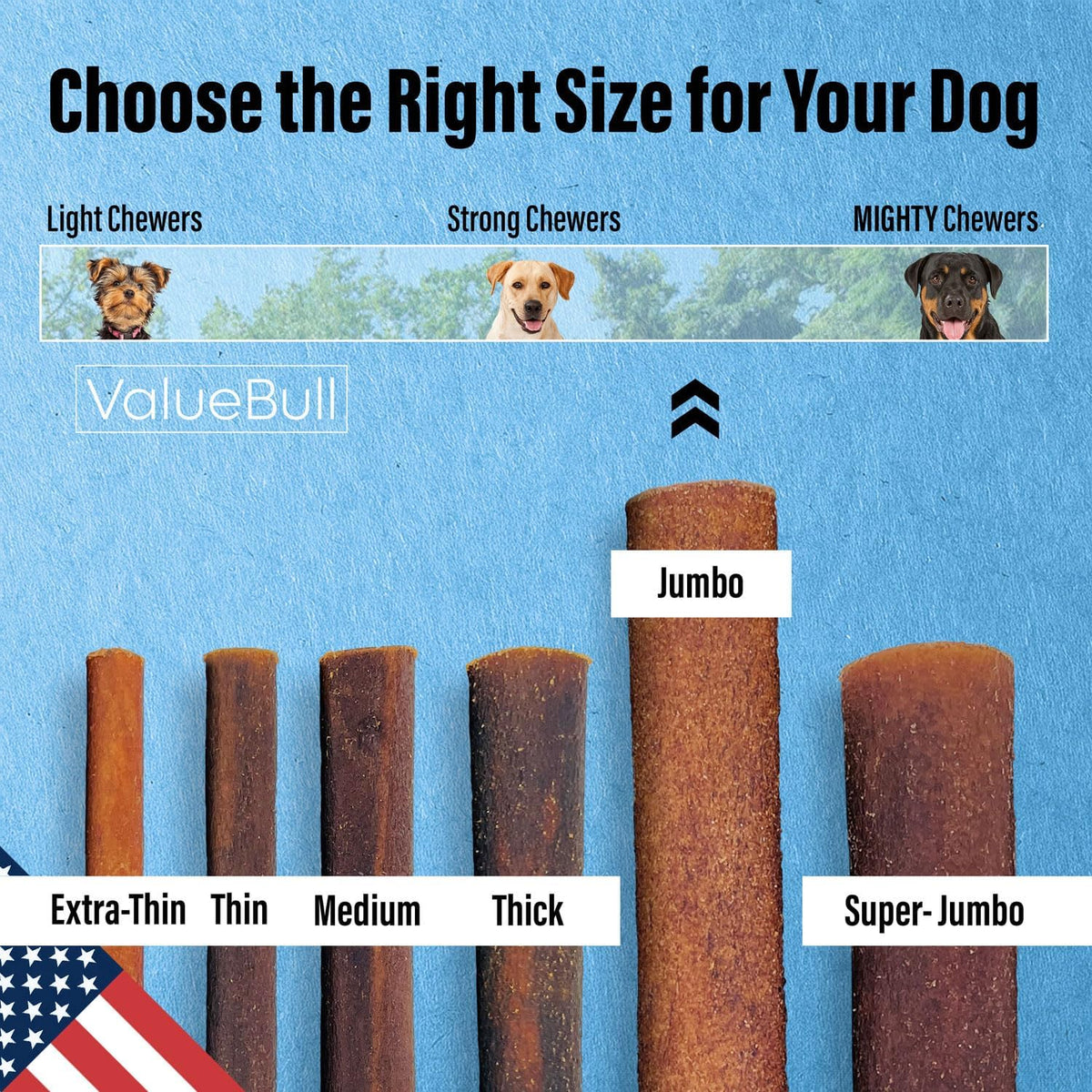 valuebull usa beef collagen sticks for dogs, 12, close-up detail
