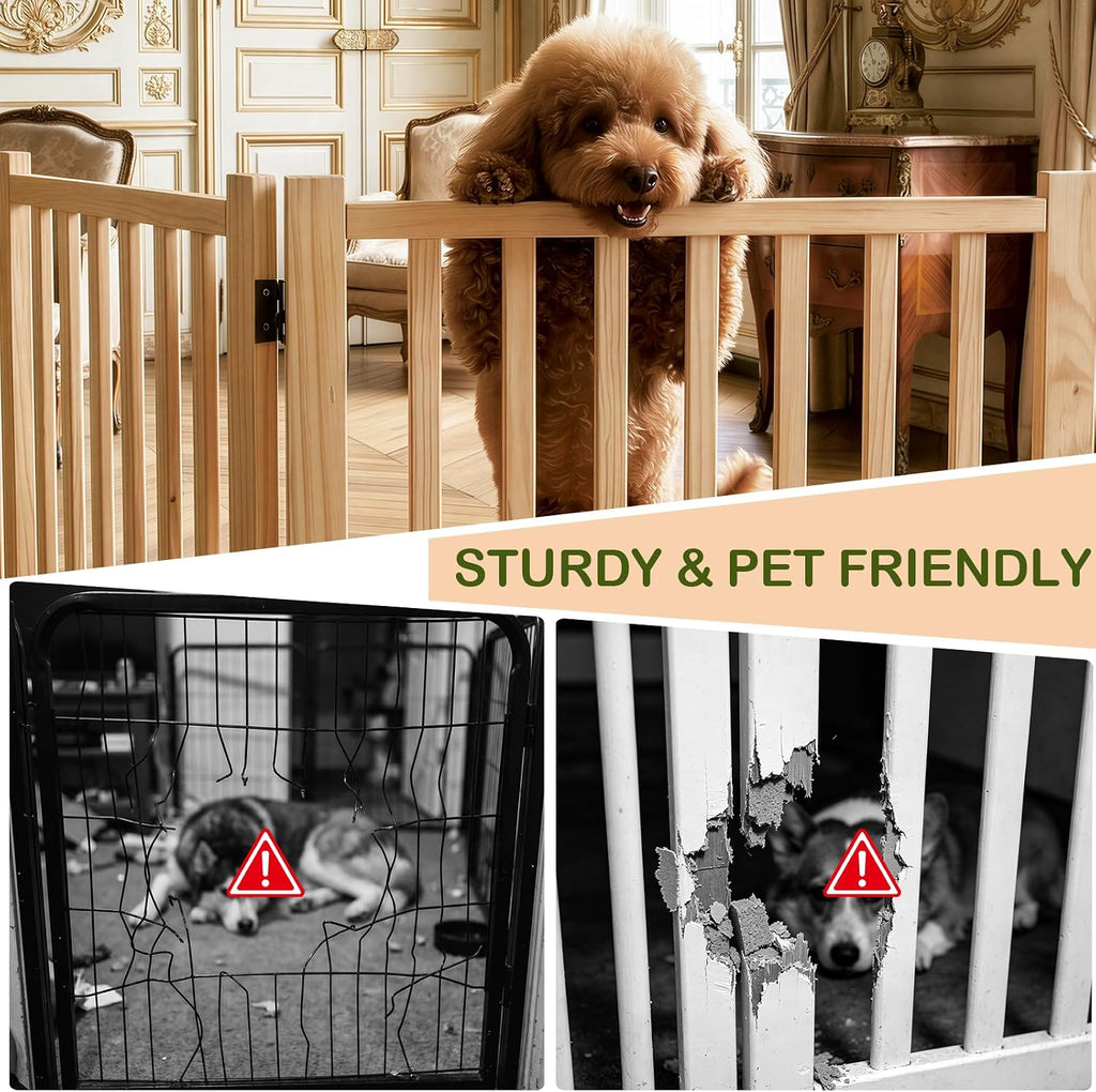 freestanding wooden dog gate indoor- 23" h 2, package contents