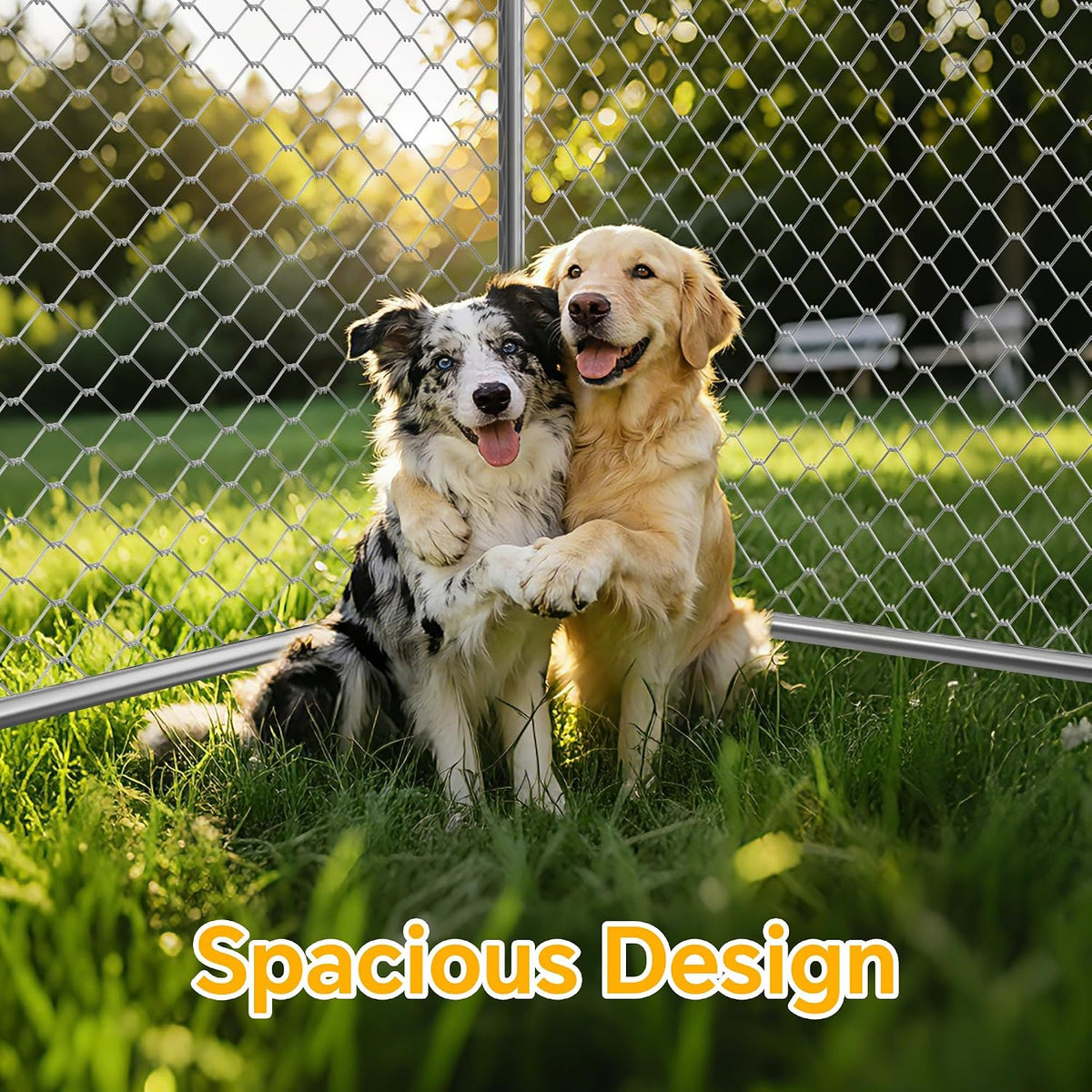 20×10×7.2 ft large outdoor dual‑run dog kennel, heavy‑duty showing dimensions