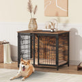 mahancris dog crate furniture with cushion, wooden dog, main product view