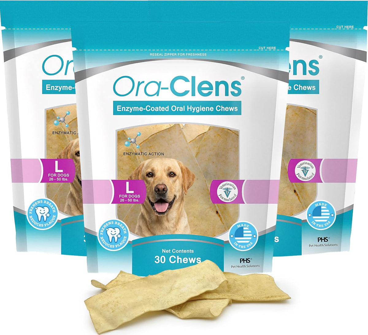 oral hygiene chews for large dogs – enzymatic, main product view
