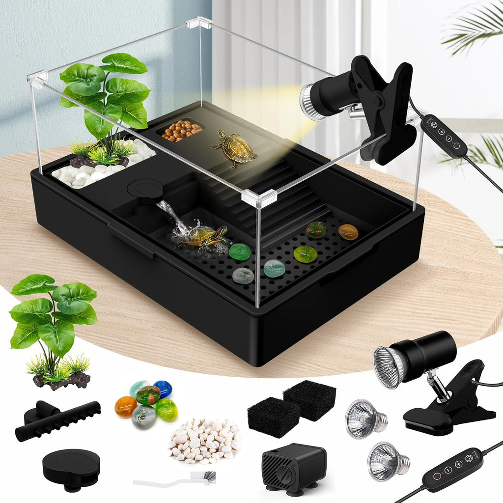 gozilla small turtle tank kit+water pump+lamp, acrylic turtle, main product view