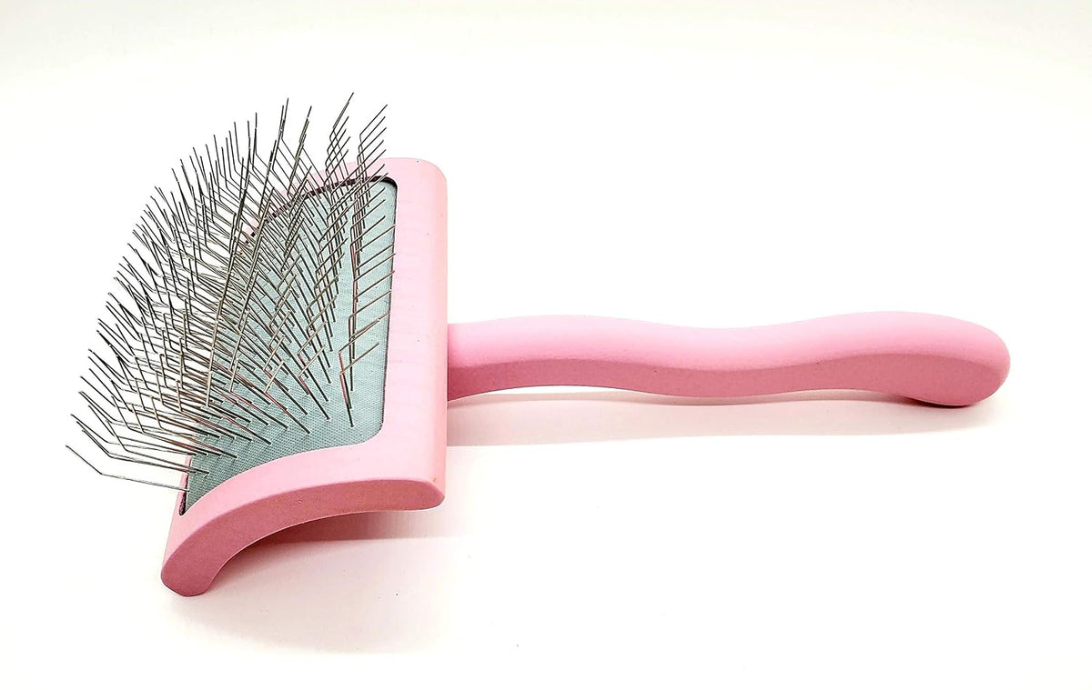 medium pink "pretty girl" slicker brush, slicker brush, main product view