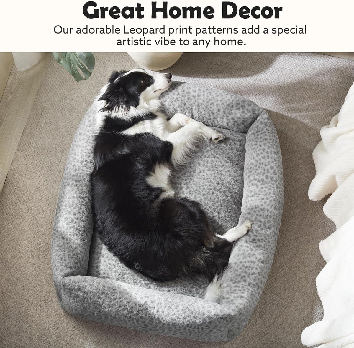 joejoy dog bed medium size dog, removable washable, side view