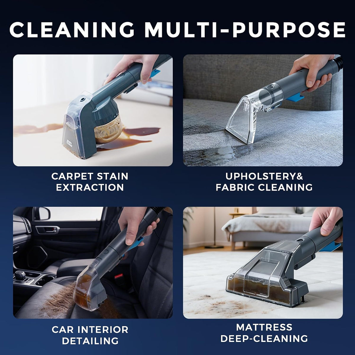 hausmeister hydroflex pro portable carpet cleaner and pet, close-up detail