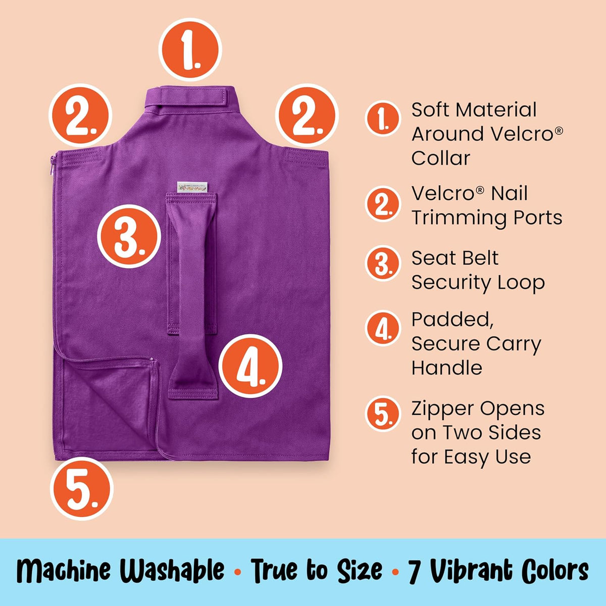 cat-in-the-bag cozy comfort carrier - large lavender pet, side view