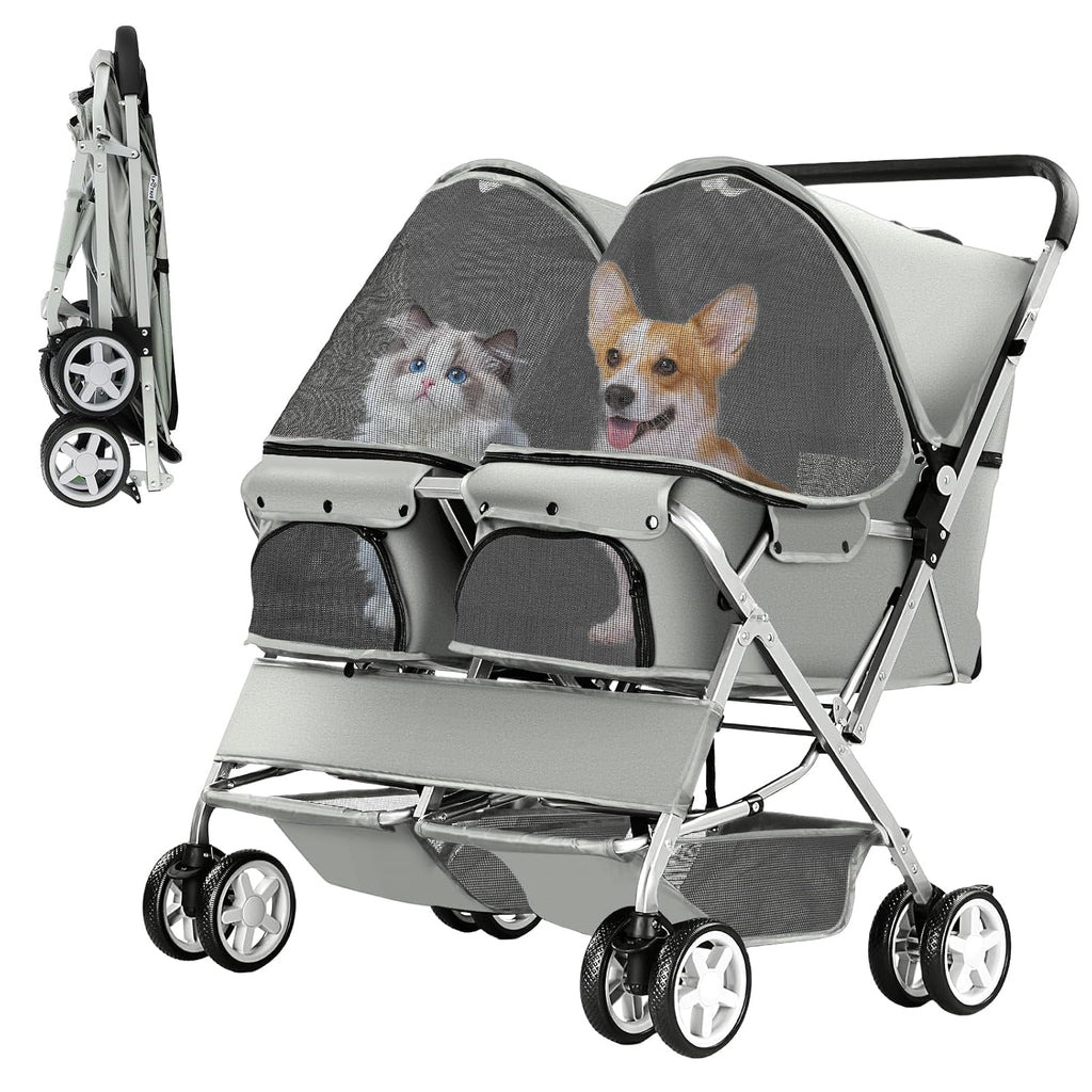 double pet stroller for 2 dogs & cats, main product view