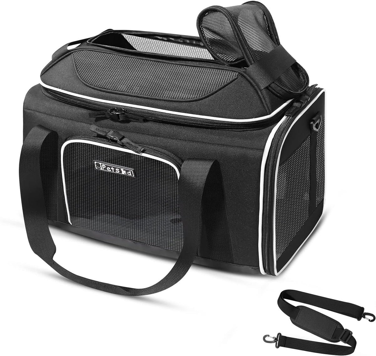 petskd top-expandable small pet carrier 17"x11"x9.5" airline approved, main product view