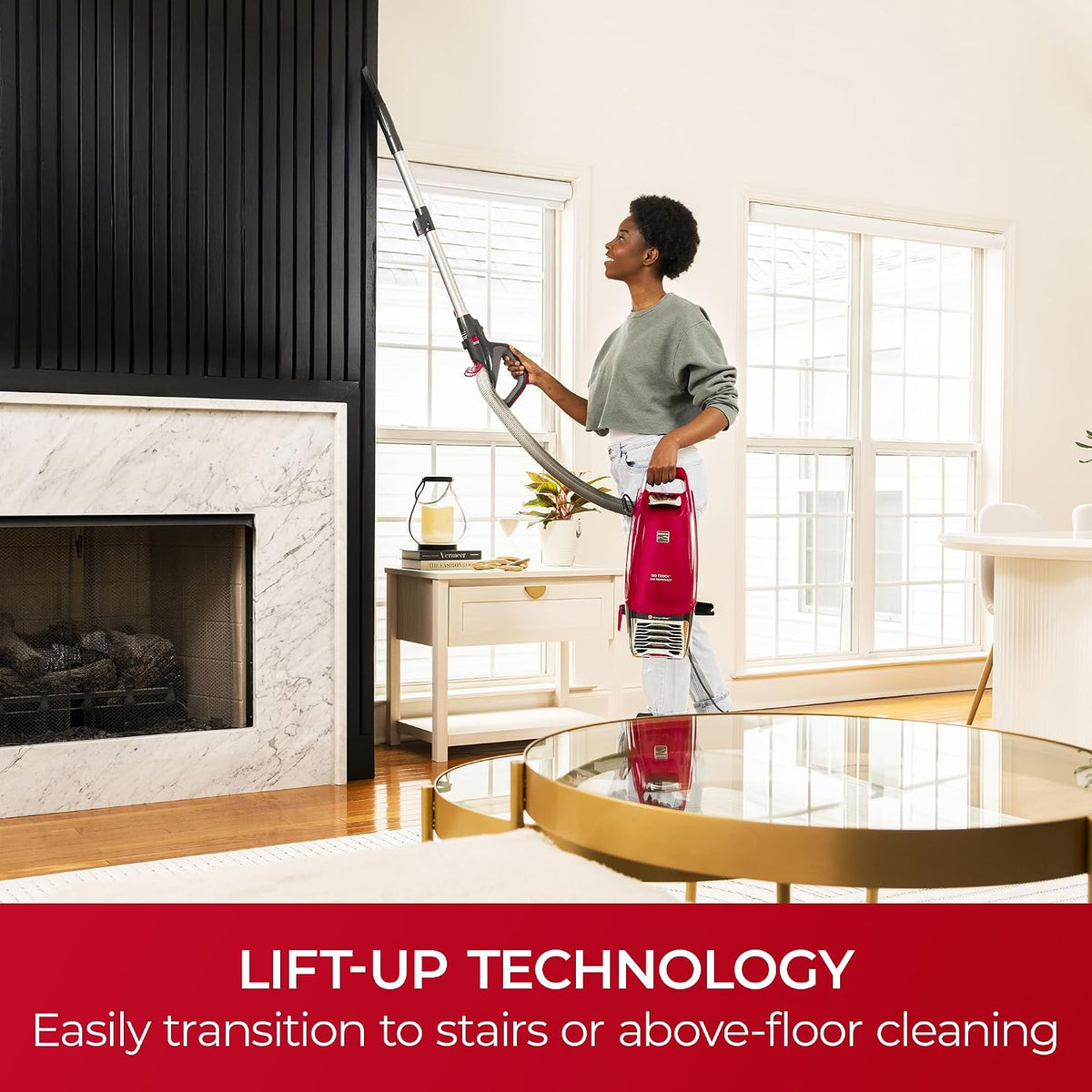 kenmore intuition bagged upright vacuum pet friendly shown in use