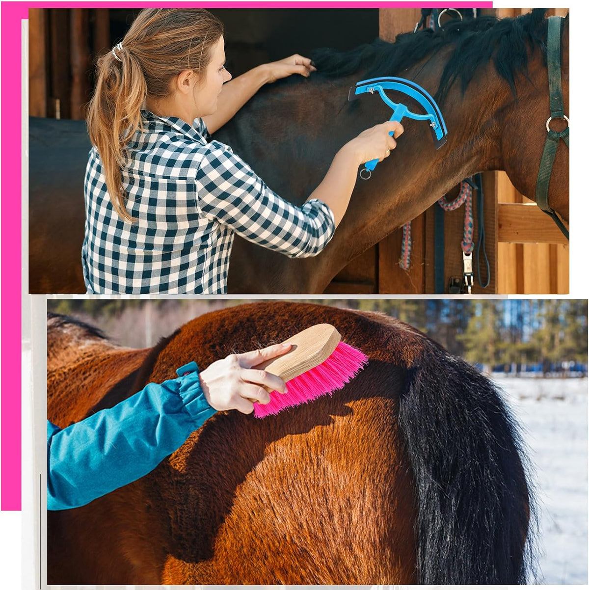abbylike 12 pieces horse grooming kit equine care showing dimensions
