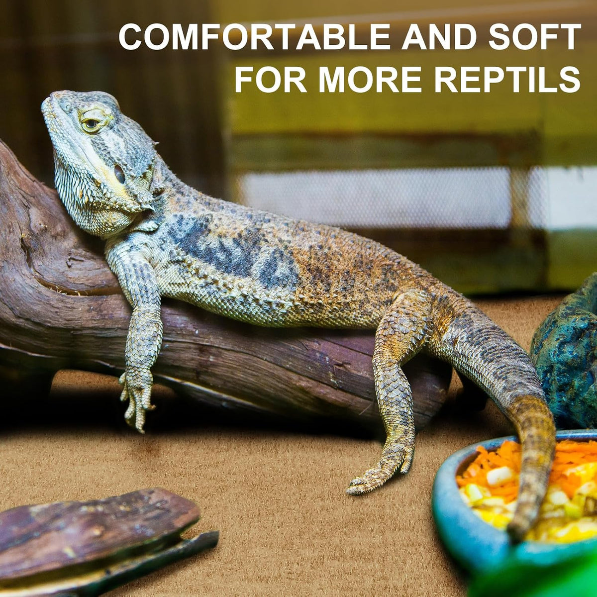 haull 4 pcs reptile carpet terrarium floor mat, side view