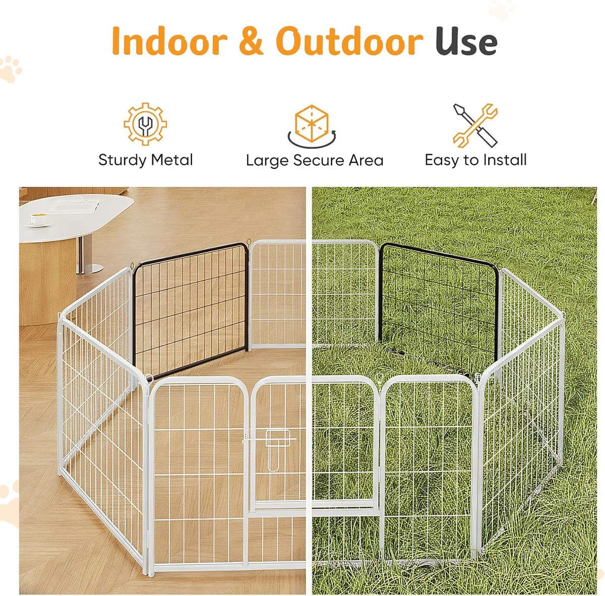 newbulig dog playpen indoor 40 inch 2 panels, side view
