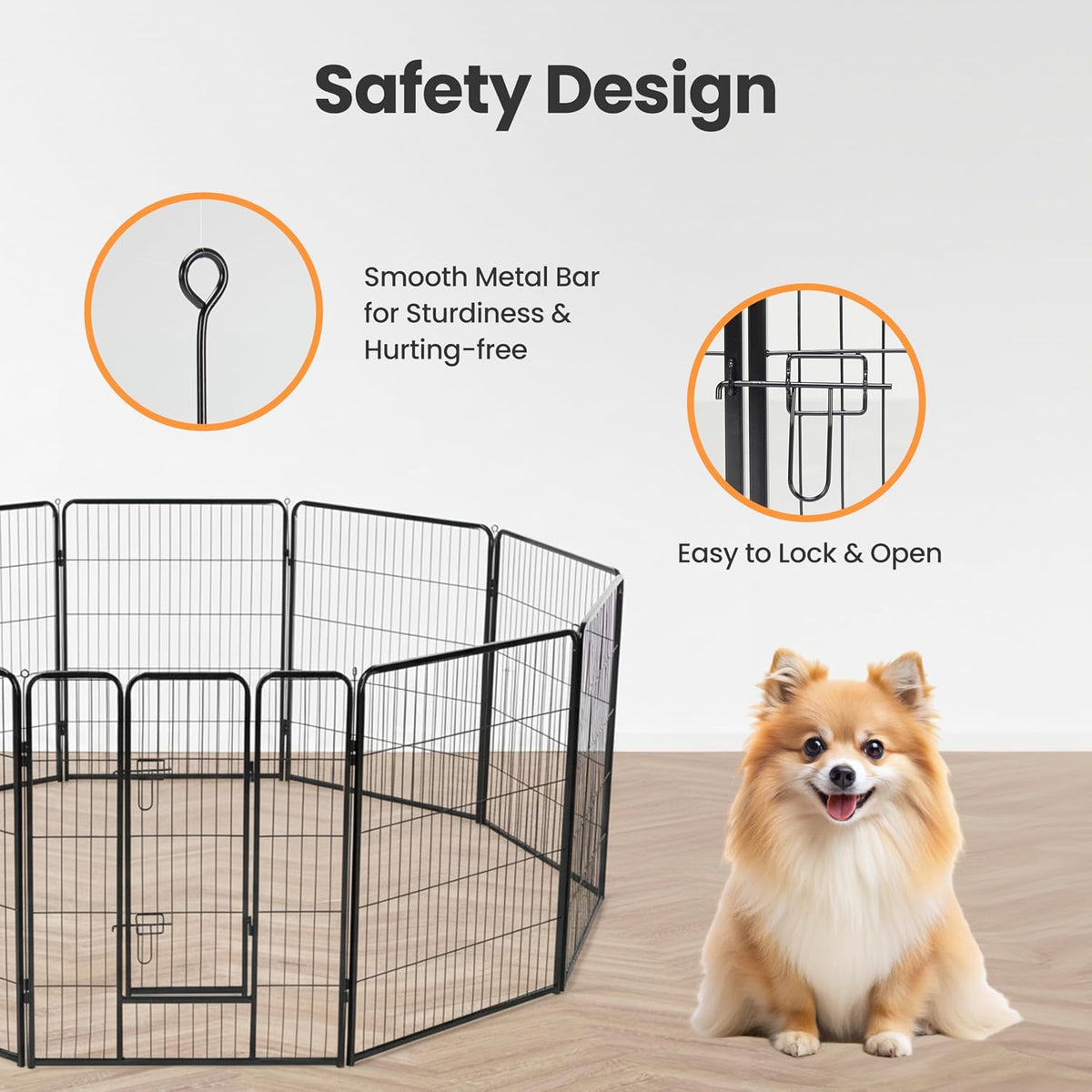 simple deluxe dog playpen outdoor indoor, 24 inch, close-up detail