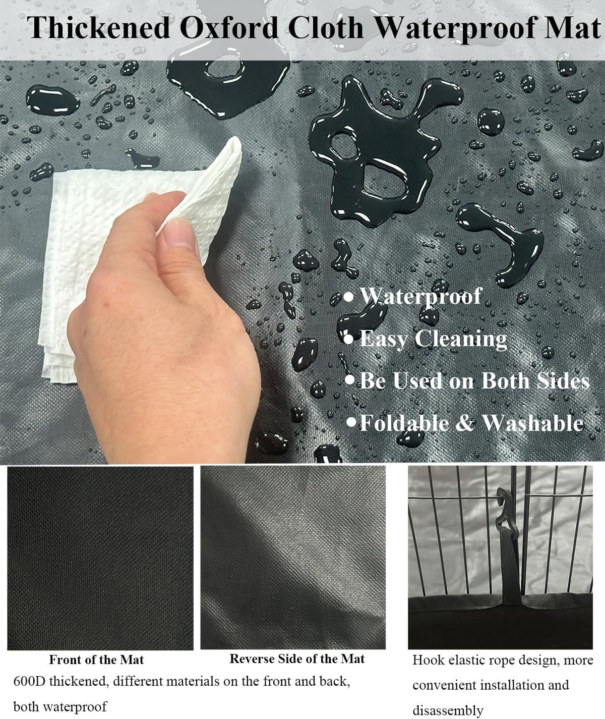 langxun 24pcs diy pet playpen with waterproof mat, side view