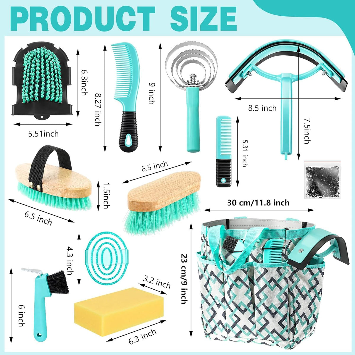 abbylike 12 piece horse grooming kit with organizer shown in use