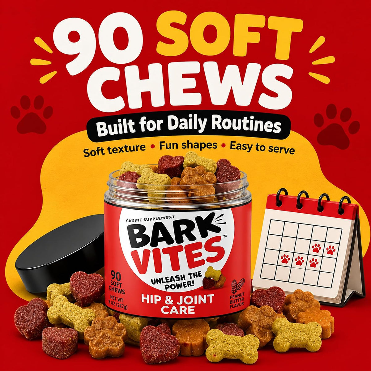 hip & joint chews for dogs, glucosamine chondroitin shown in use
