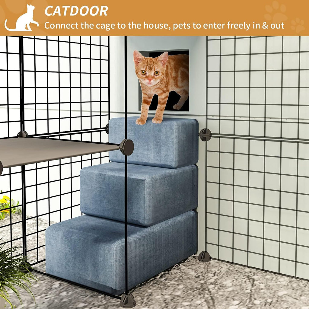 oneluck 55 inch catio outdoor cat enclosure with, front angle view