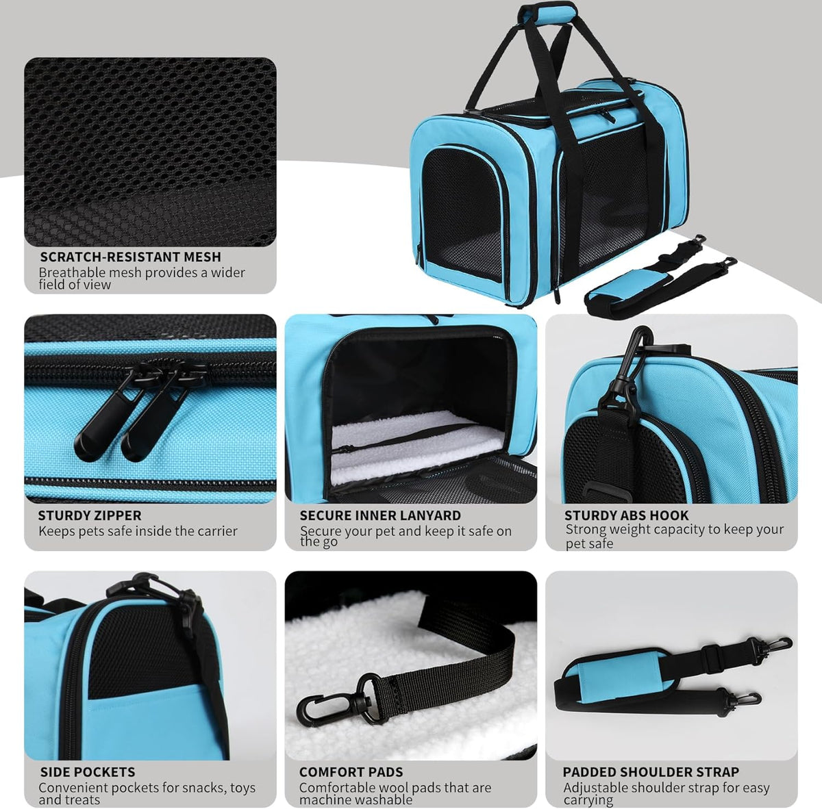 carriers soft-sided pet carrier large carrier for medium, close-up detail