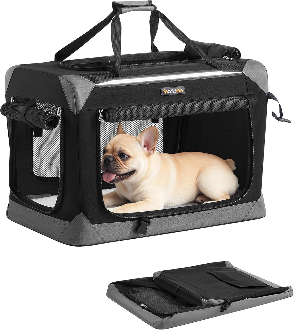 feandrea collapsible dog crate, portable pet travel crate, main product view