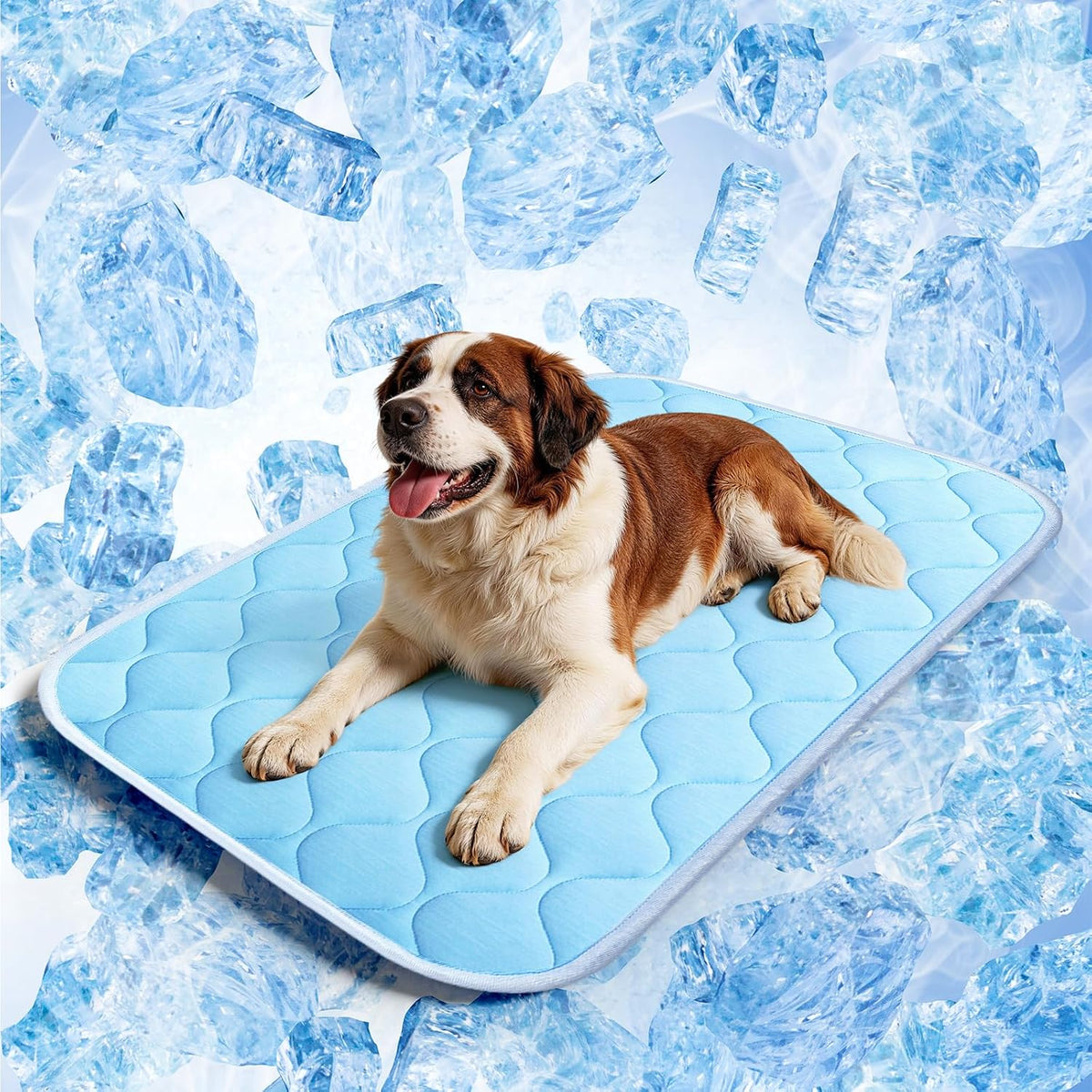 cooling mat for dogs extra large 43" x on a desk or shelf