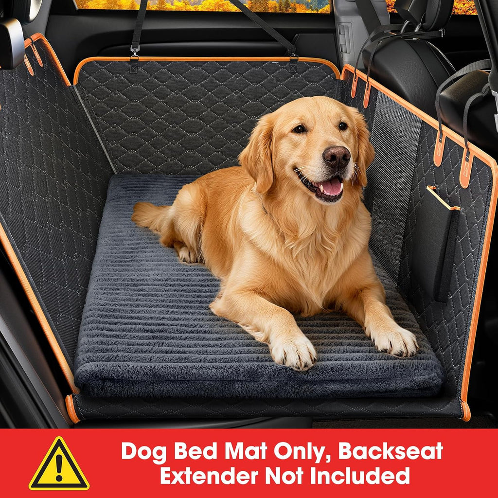 furtime backseat pet bed mat, non-slip washable dog shown in use
